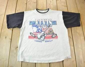 1990年オリジナルヴィンテージエルヴィスライセンスTシャツ、サイズL