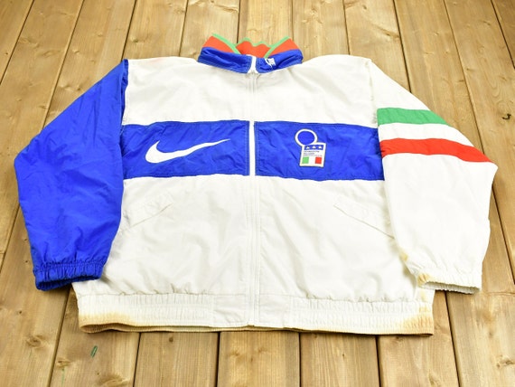 Vintage 1998 Nike italia Color Block Windbreaker Jacket / Nike White Tag / Vintage Soccer Jacket / Streetwear / Athleisure / Size XL