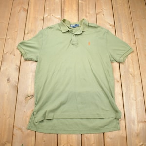 Vintage 1990&#39;s Polo Ralph Lauren Green Collared Golf T Shirt / Blank / 90s / Golf / Vintage Polo / Vintage Ralph Lauren