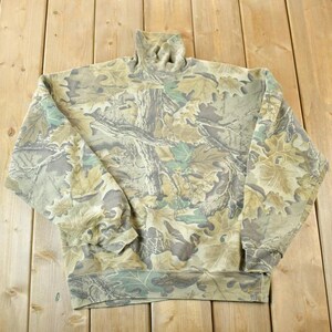 Vintage 1990s Realtree Jerzees Outdoor Souvenir Turtleneck Sweatshirt Made In USA / 90s Crewneck / Souvenir Sweater / Streetwear / Travel