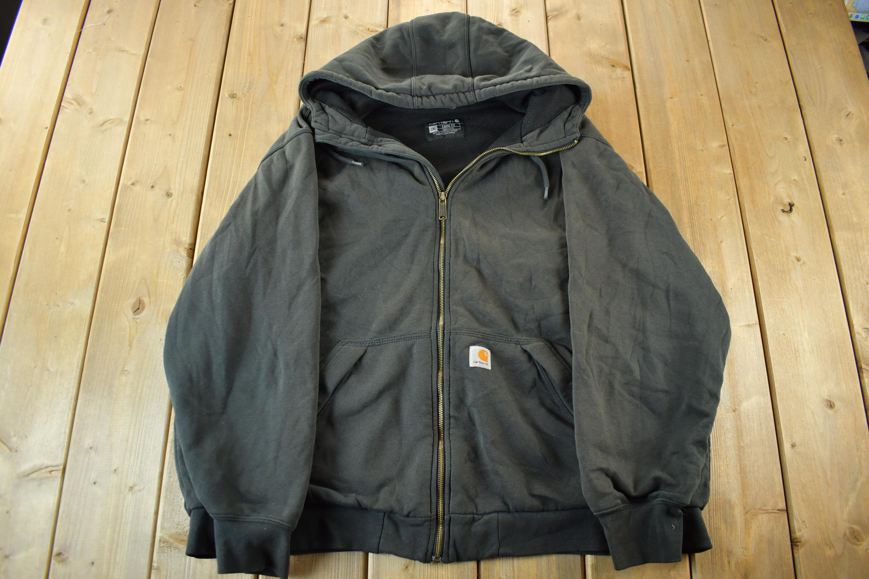 Vintage 2000s Carhartt Zip up Thermal Hoodie / Vintage Workwear 