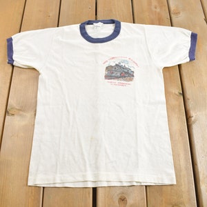 Vintage 1970s Mid Continent Railway North Freedom Wisconsin Ringer T-Shirt / Streetwear / Retro Style / Single Stitch / Made In USA