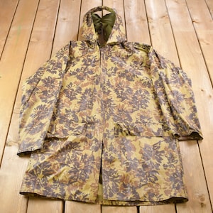 Vintage 1980s Stearns Fall Leaves Real Tree Camouflage Hunting Shell Forest Camo Made In USA