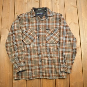 Vintage 1990s Claybrooke Outdoors Plaid Lined Flannel Button Up Shirt / 1990s Button Up / Vintage Flannel / Plaid Shirt / Button Down
