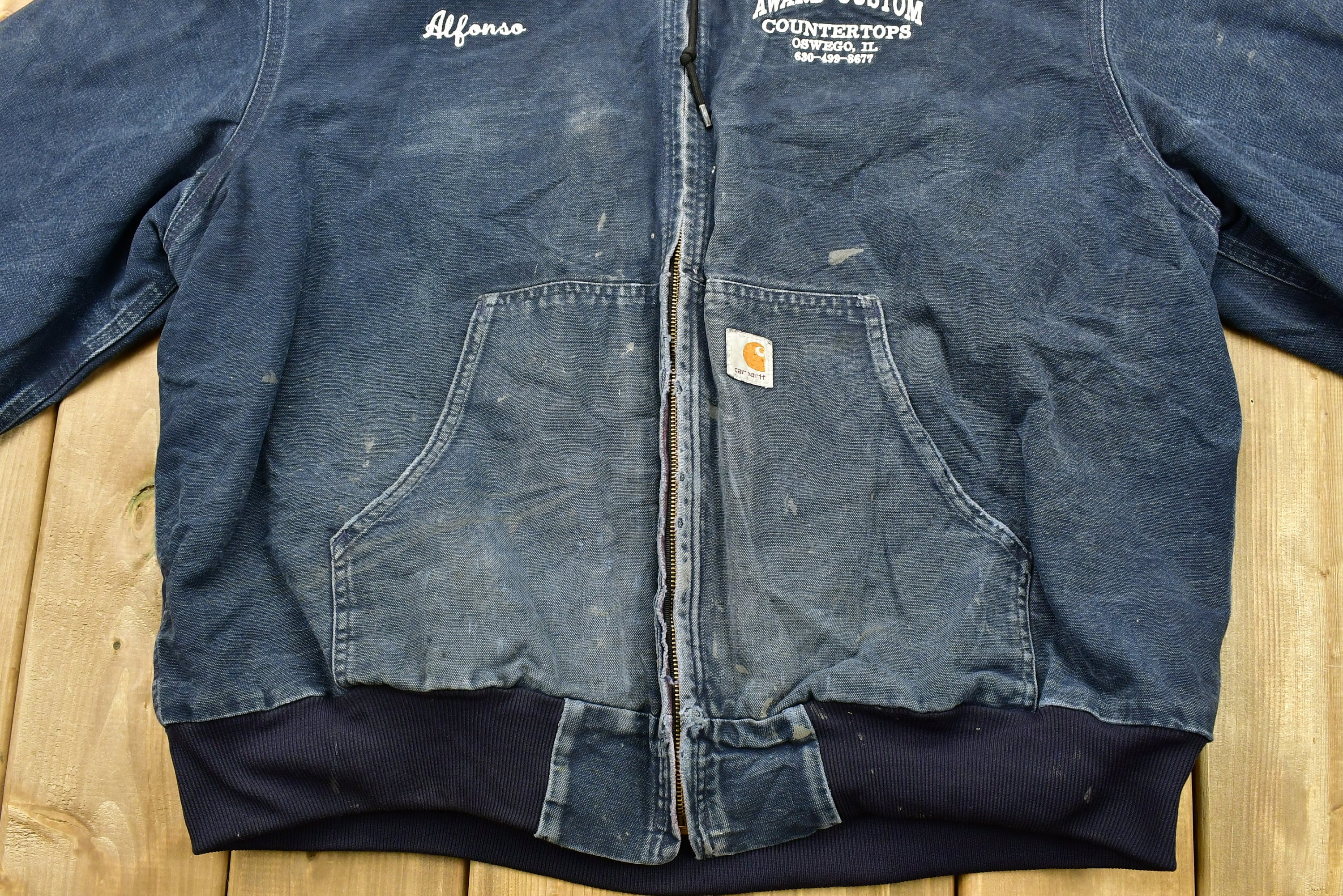 Vintage 90s Carhartt Embroidered Work Jacket / Award Custom
