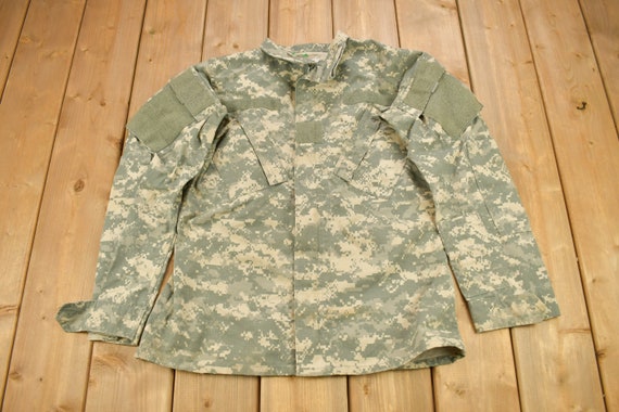 Vintage 2001 US Army Digital Camo Military Button Up … - Gem