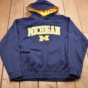 Vintage 1990s Michigan Wolverines Embroidered Hoodie / 90s Sweater / Varsity Print / 80s / 90s / Athletic Pull Over / Wolverines Fan Gear