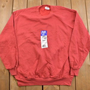 Vintage 1990&#39;s Jerzees Deadstock Crewneck Sweatshirt / Coral / 90s Crewneck / NWT / Athleisure / Streetwear / Made In USA