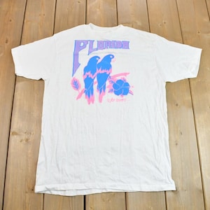 Vintage 1980s Florida Is For Lovers Graphic Souvenir T Shirt / Made In USA / Vacation Tee / Travel T Shirt / Single Stitch / 80s Tee