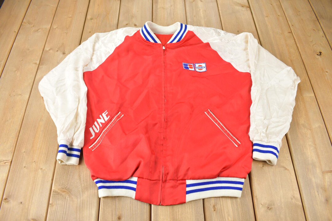 Vintage 1970s Nissan Embroidered Work Jacket / True Vintage / Made
