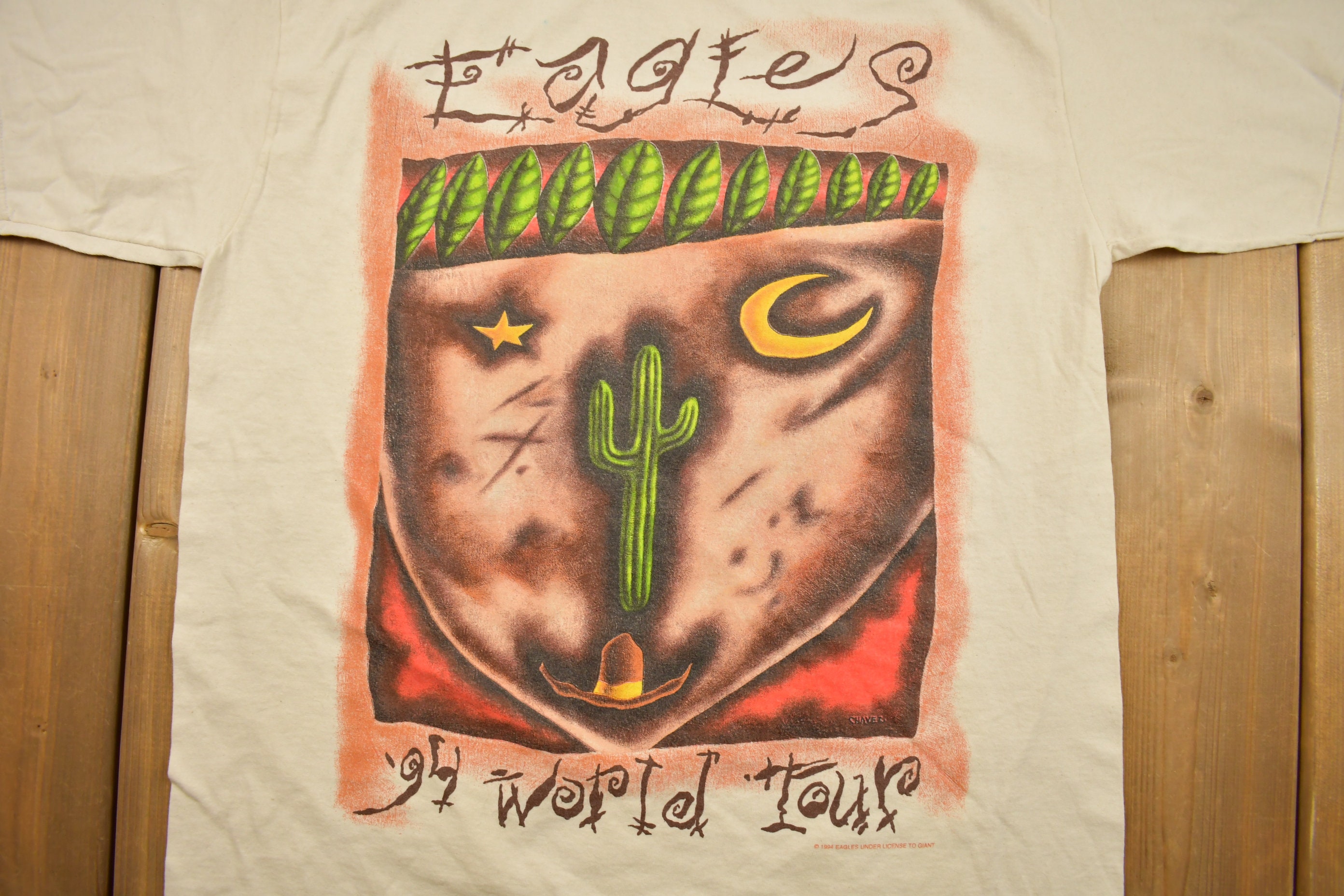 Vintage 94年 USA製 EAGLES ツアー バンド Tシャツ The Eagles 1994 World Tour Band T-Shirt Men's Size XL Desert