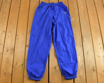 Vintage Y2K Nike Embroidered Swoosh Track Pants / Stripe / Nike Jogger Pants / Streetwear / 90s Track Pants / Y2K