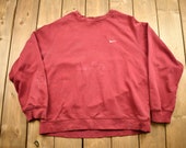Vintage Nike Embroidered Mini Swoosh Raglan Crewneck Sweatshirt Vintage Nike Sportswear Streetwear Athleisure Naturally Distressed