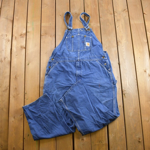 Vintage 1990s Carhartt Denim Jean Overalls Size 40 x 31 / Vintage Overalls / Vintage Carhartt / Vintage Workwear