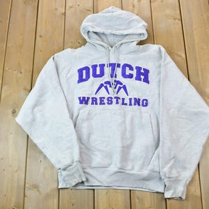 Vintage 1990s Champion Premium Reverse Weave Dutch Wrestling Sweatshirt / Vintage Champion / Vintage Pullover / Streetwear