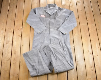 38M 1950s Hercules Nation-alls Herringbone Striped Workwear 38M 1950s Hercules Nation-alls Herringbone Striped Workwear