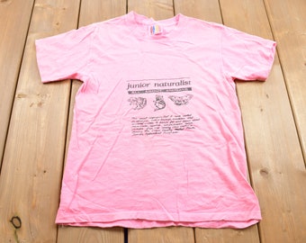 Vintage 1980-tals Junior Naturalist Graphic T-shirt / Vintage T-shirt / Streetwear / Sällsynt Vintage / Enkelsöm / Tillverkad i USA