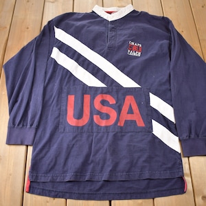 Vintage 1990s Chaps Ralph Lauren Rugby Sweatshirt / Dress Shirt / Athleisure / Streetwear / Ralph Lauren / Casual Wear