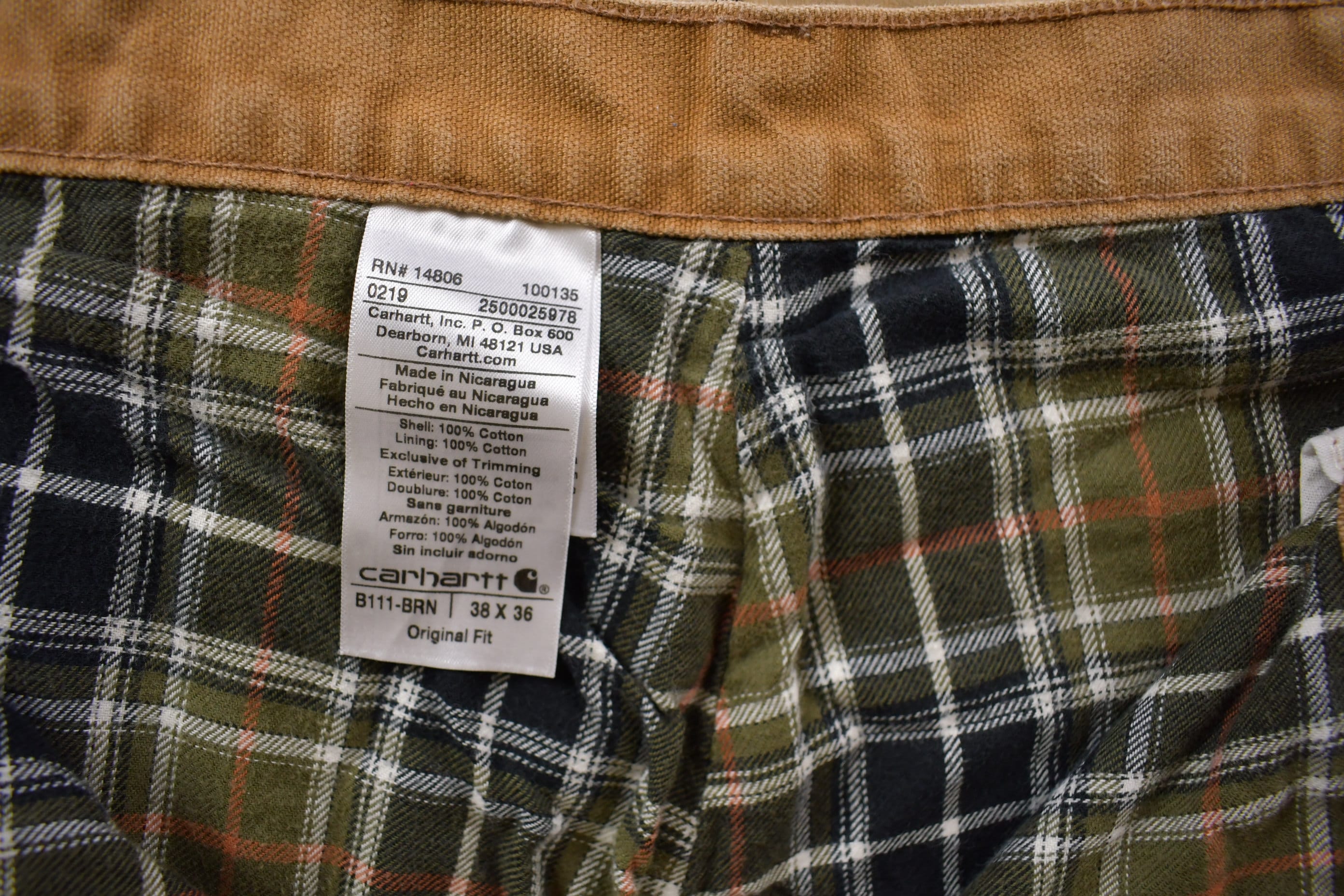Vintage 1990s Carhartt Lined Carpenter Work Pants Size 34 X 34
