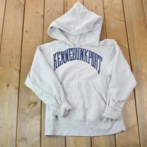 Vintage 1990s Kennebunkport University Soffe Collegiate Hoodie / Embroidered / NCAA Sweatshirt / Sportswear / Americana / Reverse Weave