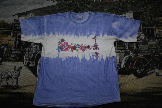 Vintage T-Shirt / Funky Tie Dye Graphic / Big Flor