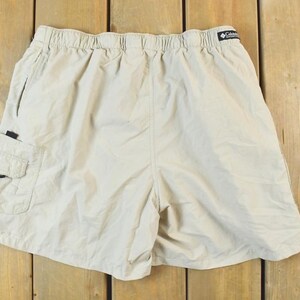 Vintage 1990s Tan Columbia Shorts / 90s Vintage Hiking Shorts / Vintage Denim Shorts / Made in USA / Summer Wear