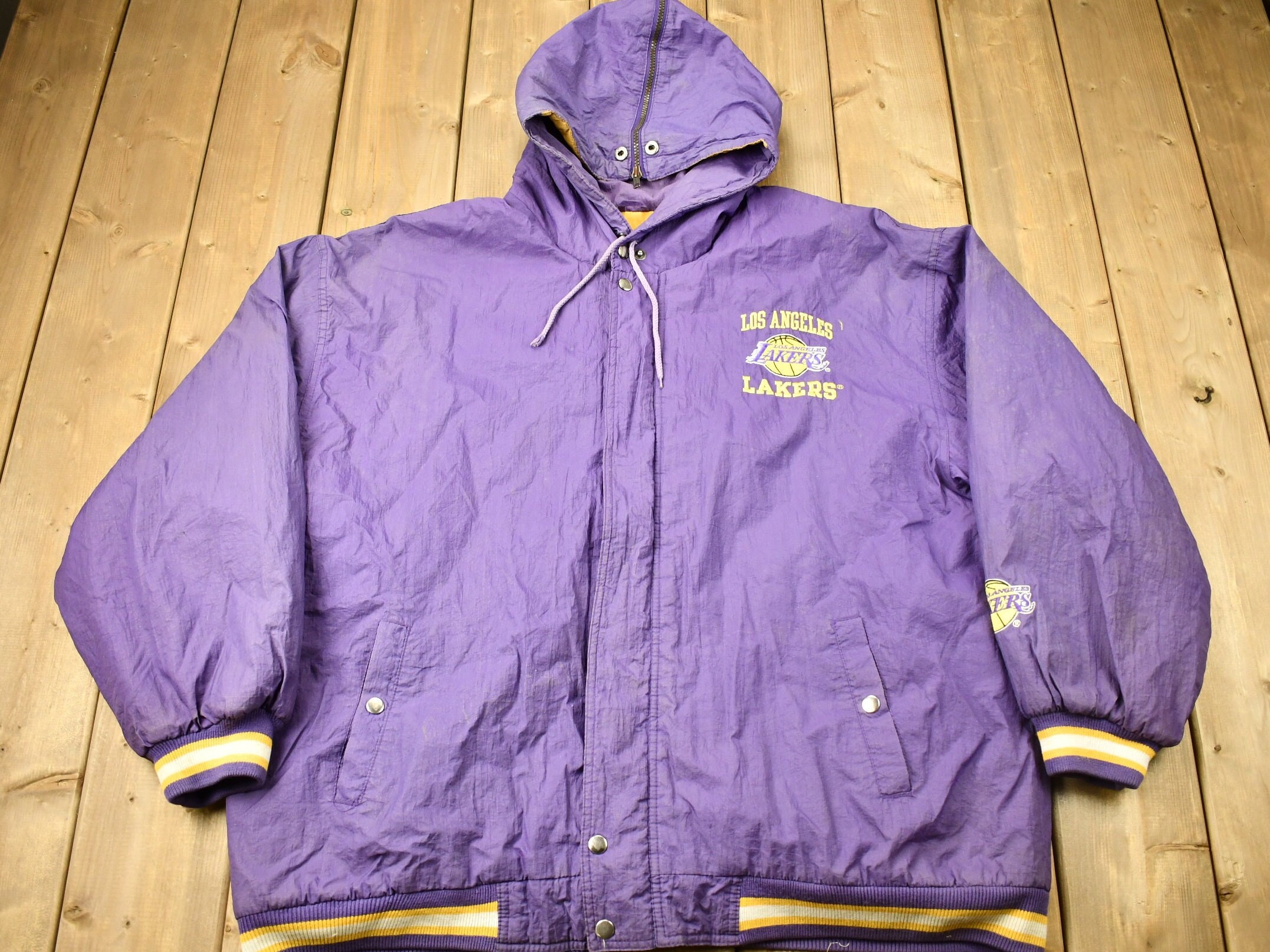STARTER Youth Starter Purple Los Angeles Lakers Raglan Full-Snap Varsity  Jacket
