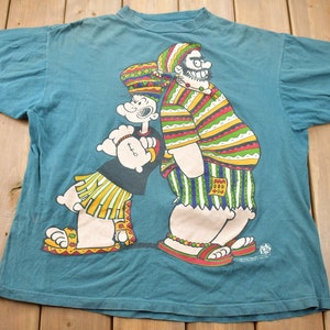 Vintage 1994 Popeye Bluto Spinach Graphic T Shirt / Graphic / 90s / Streetwear / Retro Style / Single Stitch / Made In USA