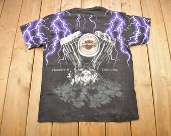 HARLEY DAVIDSON 極上フェード ヴィンテージTシャツ 90s ハーレーダビッドソン Tシャツ XXL フェード ナス紺