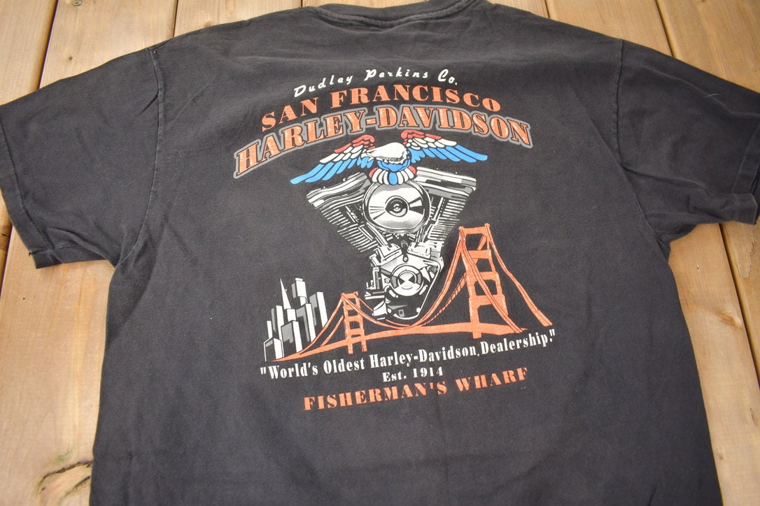 Vintage 1990s San Francisco Harley Davidson Motorcycles Single