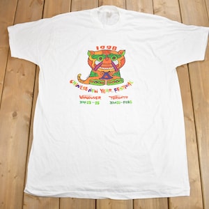 Vintage 1998 Chinese New Year Festival Graphic T Shirt / Vintage T Shirt / Streetwear / Graphic Tee / Single Stitch / Made In Canada