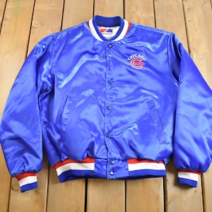 Vintage 1980s Chicago Cubs MLB Satin Jacket / Swingster / Embroidered / Streetwear / Sportswear / Made In USA