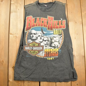Vintage 1991 Sturgis Black Hills Rally Harley Davidson Motorcycles T-Shirt / Single Stitch / Made In USA / Biker Tee / Souvenir T Shirt