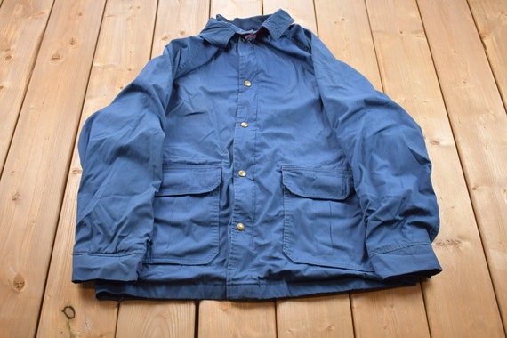Vintage 1990s Woolrich Cargo Pocket Plaid Lined B… - image 1