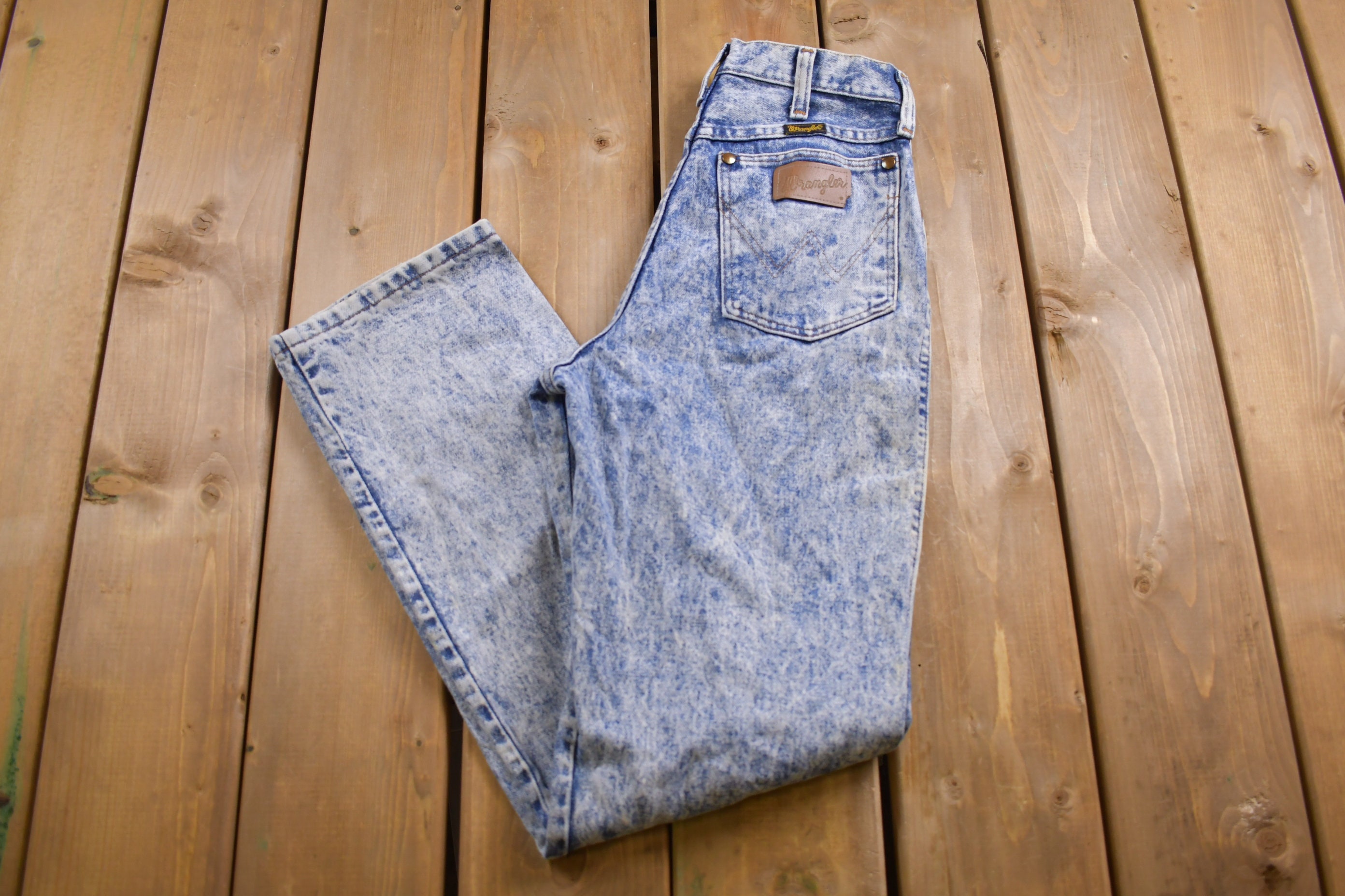 Vintage 1980's Wrangler Acid Wash Jeans 24 X 30 / Made in USA