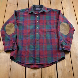 Vintage 1970-tals Pendleton rutig skjorta med knappar Vintage flanell / rutig flanell / casual skjorta / tillverkad i USA