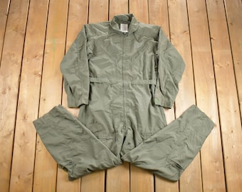 Vintage 1999  Military Flyers Coveralls Jumpsuit Size 42R / Vintage Overalls / Militaria / Distressed Coveralls / Type CWU / 90s