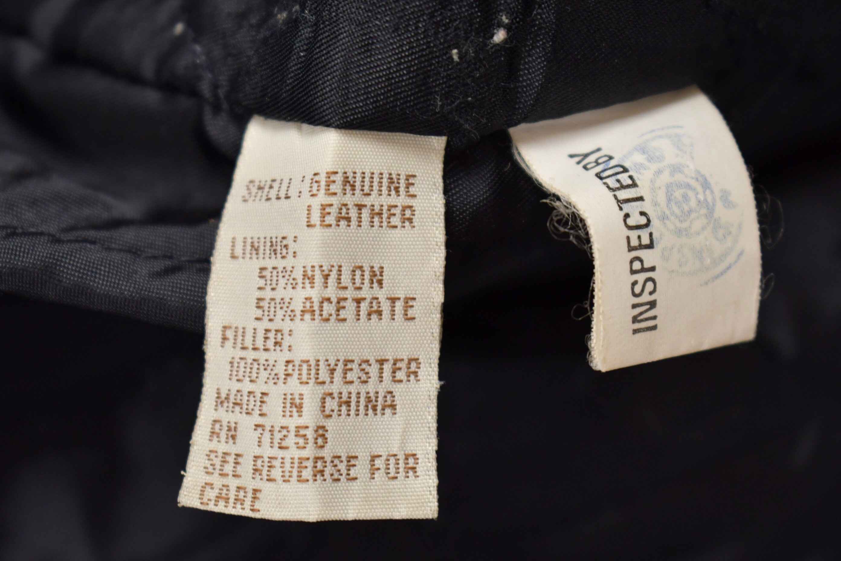 Vintage 1990s Phat Farm Leather Jacket / Patchwork / 90s