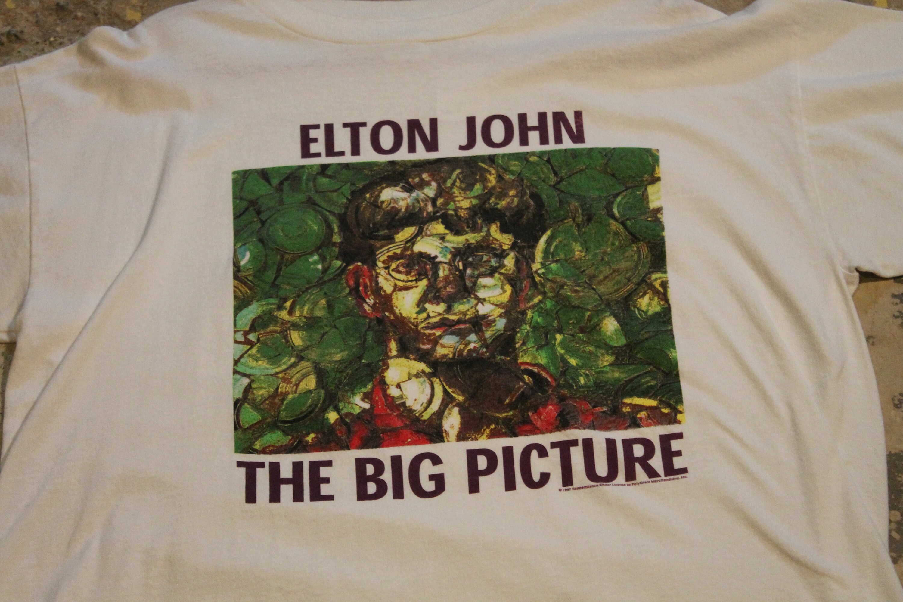 Vintage 1997 Elton John the Big Picture Graphic T Shirt / Concert