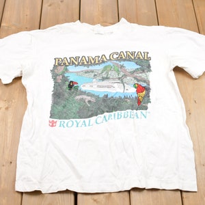 Vintage 1990s Panama Canal Graphic T-Shirt / Streetwear / Retro Style / Single Stitch / Made In Panama / 90s Graphic Tee