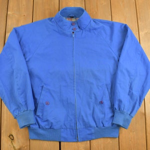 Vintage 1990s Foxland Blue Outerwear Harrington Jacket / 90s Windbreaker / Vintage Streetwear / Outerwear / Streetwear Fashion / Zip Up