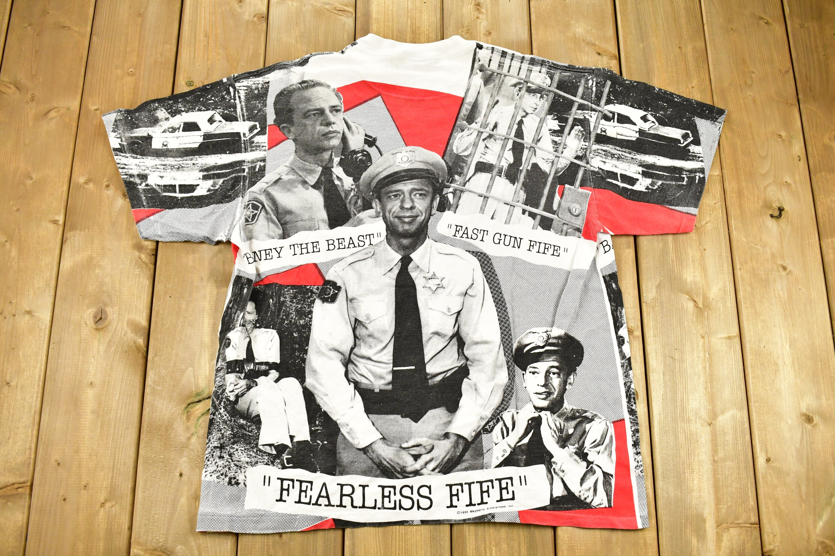 Vintage 1992 Barney Miller Fearless Fife All Over Print TV Show 
