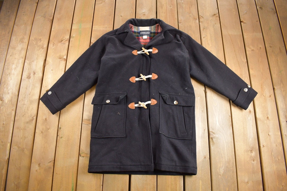 Vintage 1980s Lands End Wool Full Length Over Coat / Made in - Etsy