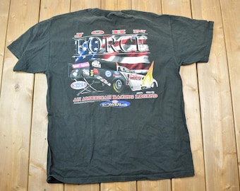 Vintage 1990s John Force NHRA Racing T-Shirt / Single Stitch / Racing Tee  / 90s Streetwear / Sportswear