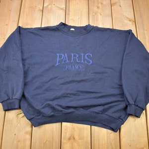 Vintage 1980s Paris France Embroidered Crewneck Sweatshirt / Vintage France / Souvenir Sweater / Streetwear / Travel And Vacation