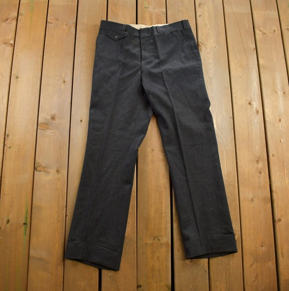 Vintage 1980s Wool Charcoal Grey Trousers Vintage 1980s Wool Charcoal Grey Trousers