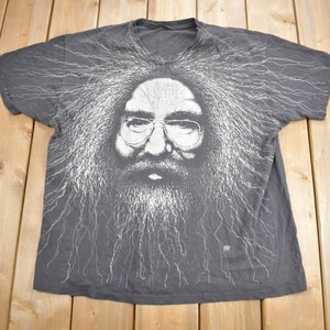 Vintage 1993 Jerry Garcia All Over Print Graphic T-Shirt / Winterland / Single Stitch / Made in USA / Music Promo / Grateful Dead