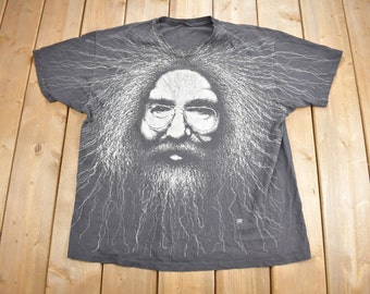 Vintage 1993 Jerry Garcia All Over Print Graphic T-shirt