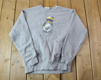 Vintage 1990s Pooh Bear Eeyore Honey Pot Mickey Mouse Disney Crewneck / Vintage Sweatshirt / Vintage Disney / Mickey / Embroidered