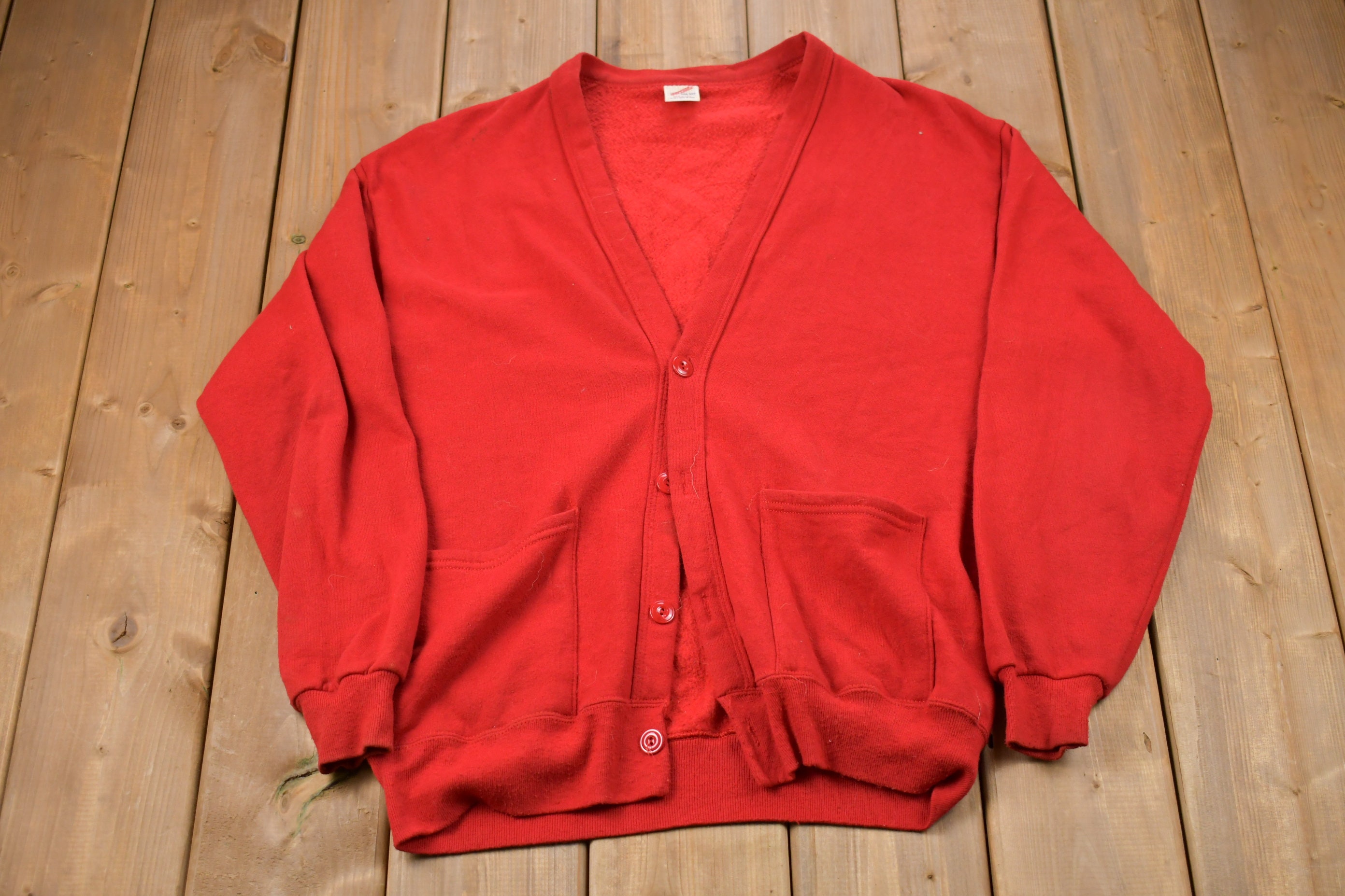 Vintage 1990s Made in USA Knitted Sweater / Vintage 90s Cardigan 